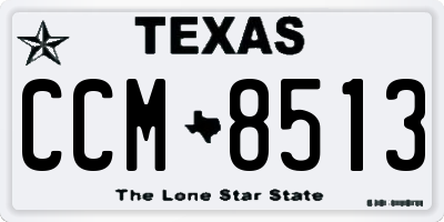 TX license plate CCM8513
