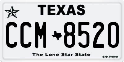 TX license plate CCM8520