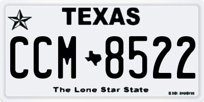 TX license plate CCM8522