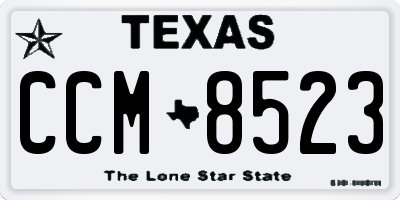 TX license plate CCM8523