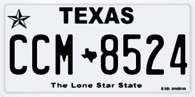 TX license plate CCM8524