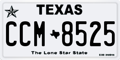 TX license plate CCM8525
