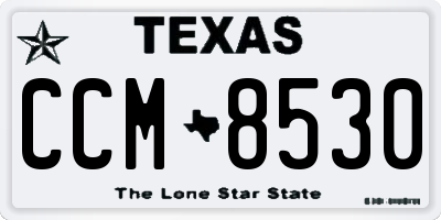 TX license plate CCM8530