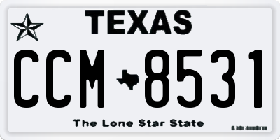 TX license plate CCM8531