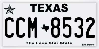 TX license plate CCM8532