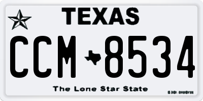 TX license plate CCM8534