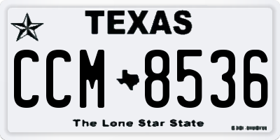 TX license plate CCM8536