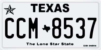 TX license plate CCM8537