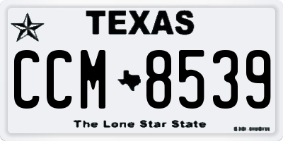TX license plate CCM8539