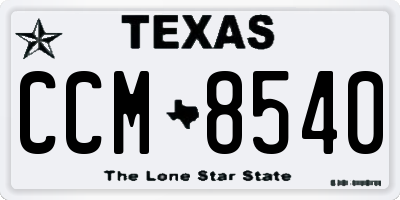 TX license plate CCM8540