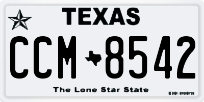 TX license plate CCM8542