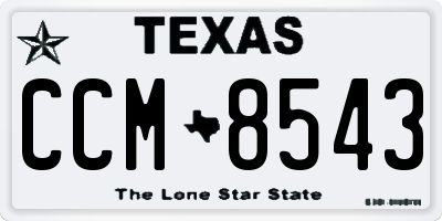 TX license plate CCM8543