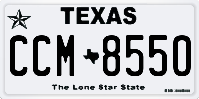 TX license plate CCM8550