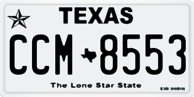 TX license plate CCM8553