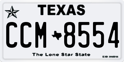 TX license plate CCM8554