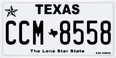 TX license plate CCM8558