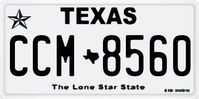 TX license plate CCM8560