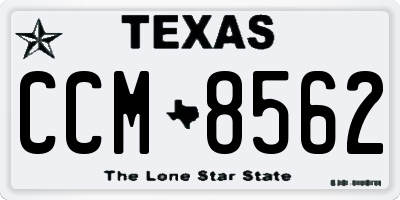 TX license plate CCM8562