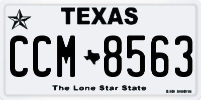 TX license plate CCM8563