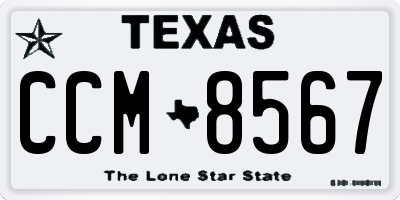 TX license plate CCM8567