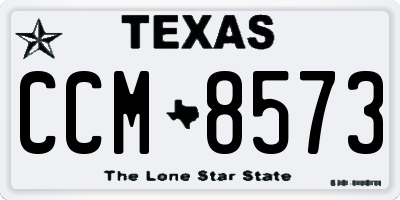 TX license plate CCM8573