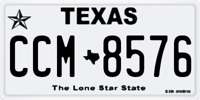 TX license plate CCM8576