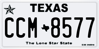 TX license plate CCM8577