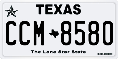 TX license plate CCM8580