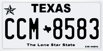 TX license plate CCM8583