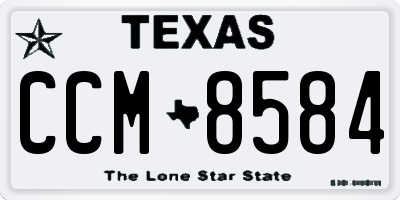 TX license plate CCM8584