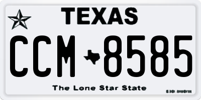 TX license plate CCM8585