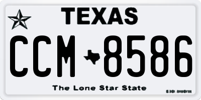 TX license plate CCM8586