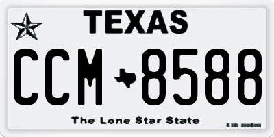 TX license plate CCM8588