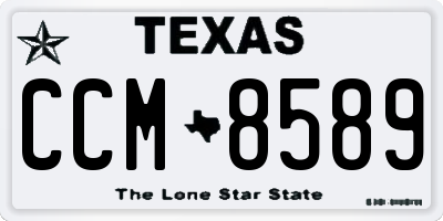 TX license plate CCM8589