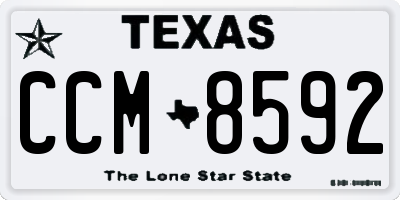 TX license plate CCM8592