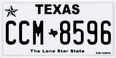 TX license plate CCM8596