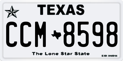 TX license plate CCM8598