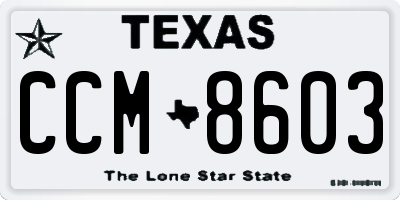 TX license plate CCM8603