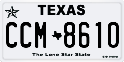 TX license plate CCM8610