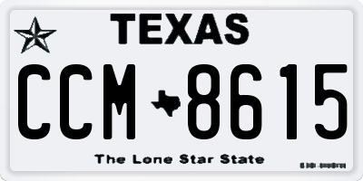 TX license plate CCM8615