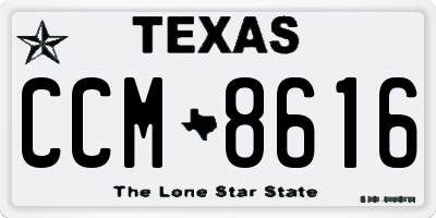 TX license plate CCM8616