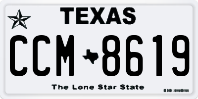 TX license plate CCM8619