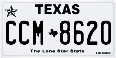 TX license plate CCM8620