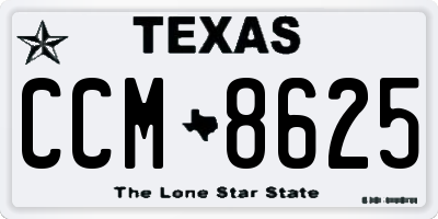 TX license plate CCM8625