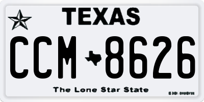 TX license plate CCM8626