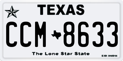 TX license plate CCM8633