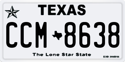 TX license plate CCM8638