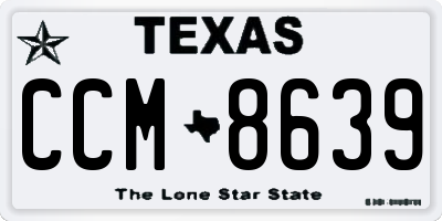 TX license plate CCM8639