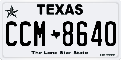 TX license plate CCM8640