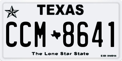 TX license plate CCM8641